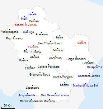 mappa regione Basilicata