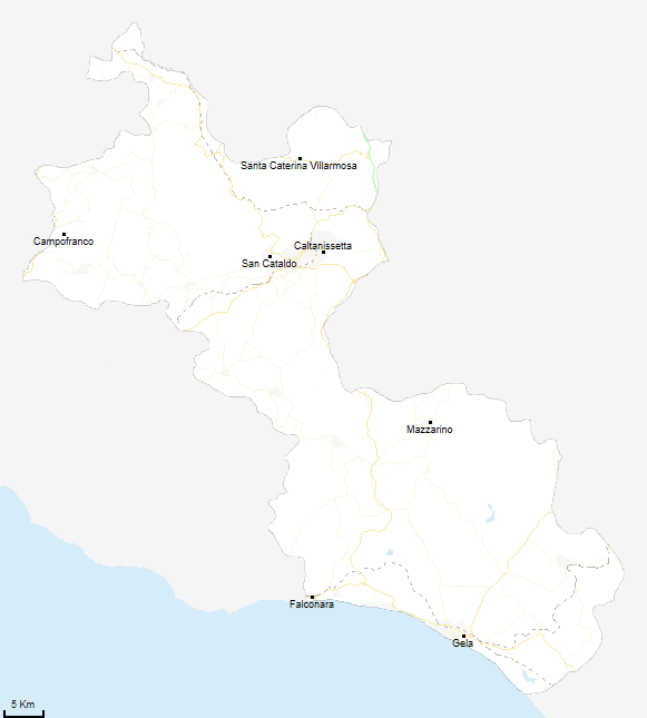 map province of Caltanissetta