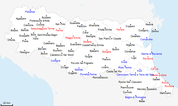 map region Emilia Romagna