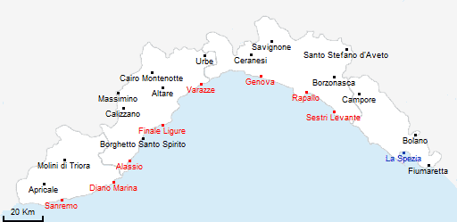 mappa regione Liguria
