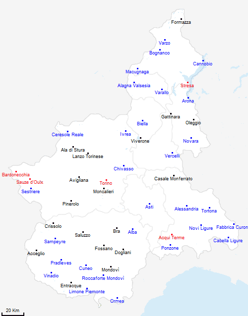 mappa regione Piemonte