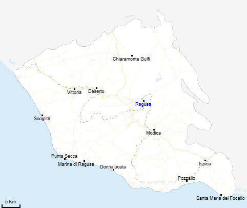 map province of Ragusa
