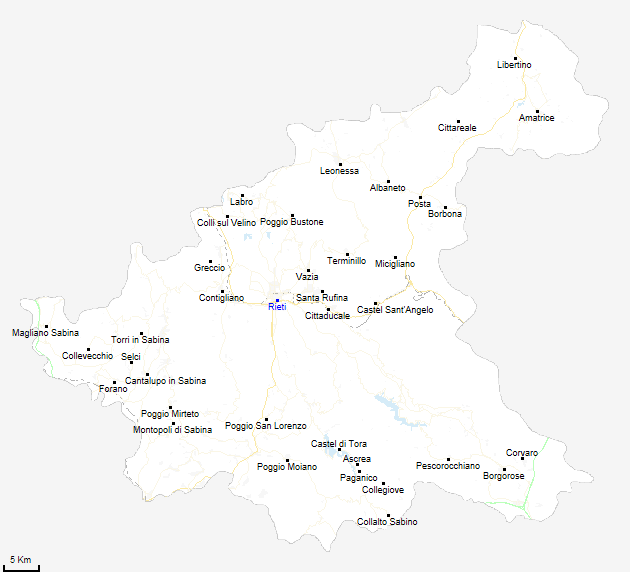 map province of Rieti