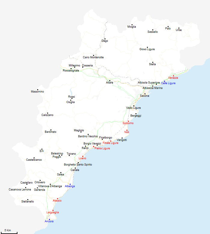 map province of Savona