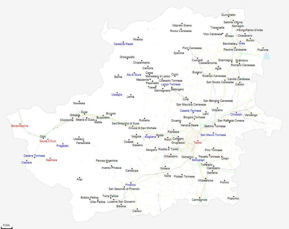 map province of Torino