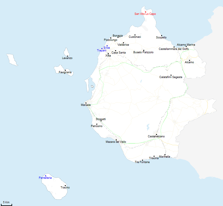 map province of Trapani