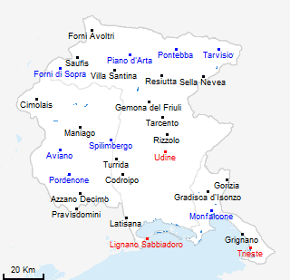 mappa regione Friuli Venezia Giulia