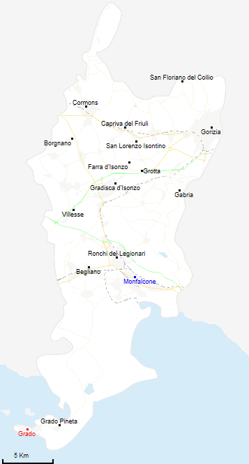 mappa provincia di Gorizia