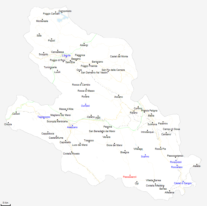 mappa provincia di L'Aquila
