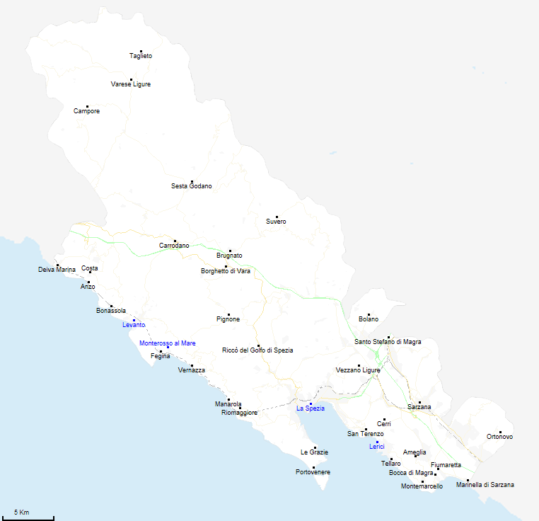 mappa provincia di La Spezia