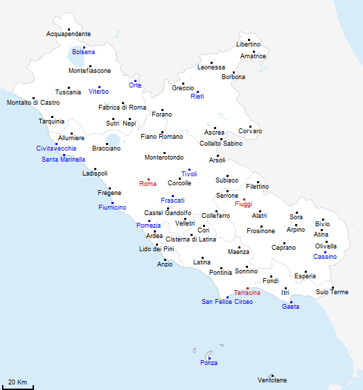 mappa regione Lazio