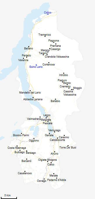 mappa provincia di Lecco