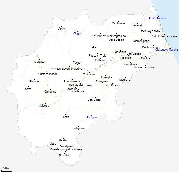 mappa provincia di Macerata
