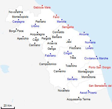 mappa regione Marche