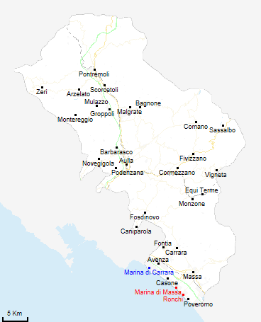 mappa provincia di Massa-Carrara