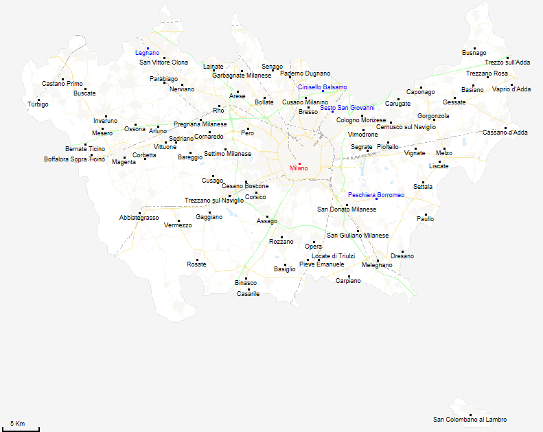 mappa provincia di Milano