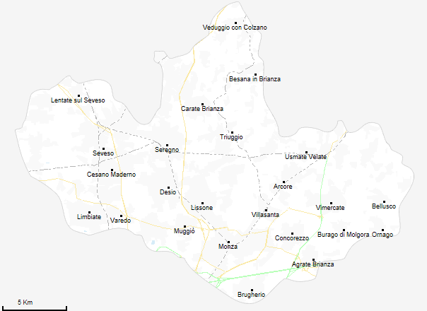 mappa provincia di Monza e Brianza