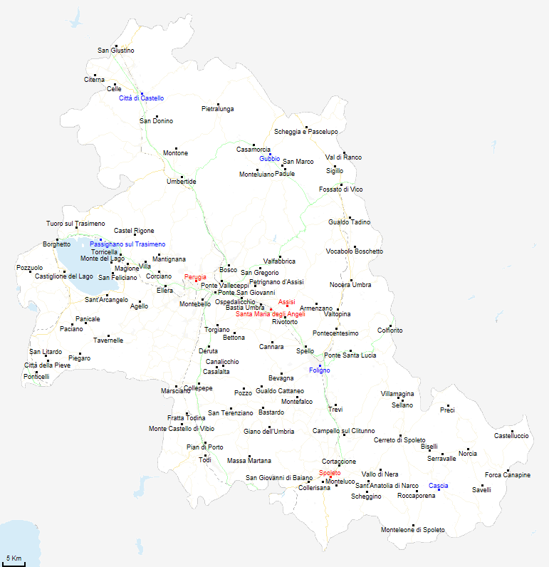mappa provincia di Perugia