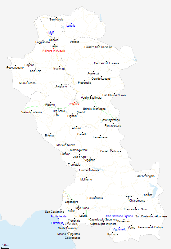 mappa provincia di Potenza