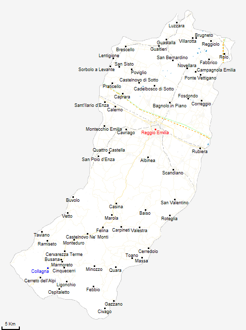 mappa provincia di Reggio Emilia