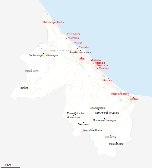 mappa provincia di Rimini