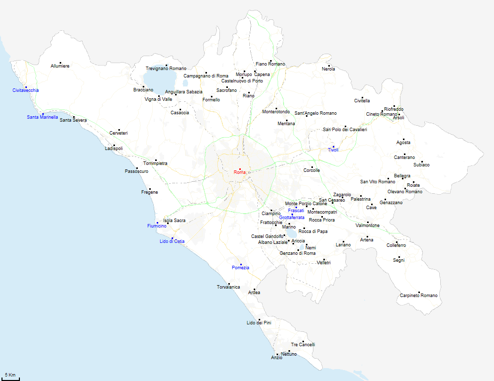 mappa provincia di Roma