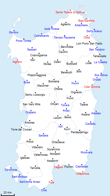 mappa regione Sardegna