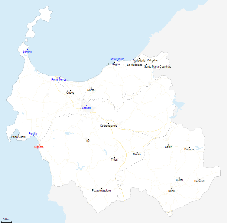 mappa provincia di Sassari