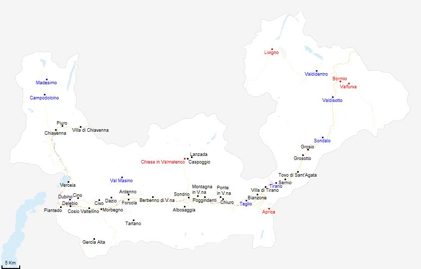 mappa provincia di Sondrio
