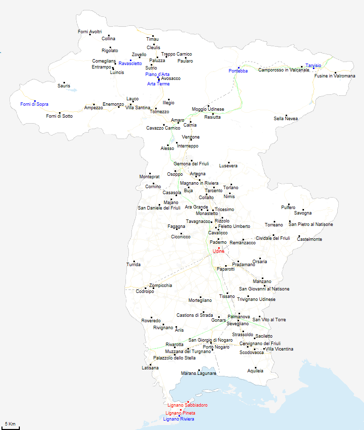 mappa provincia di Udine