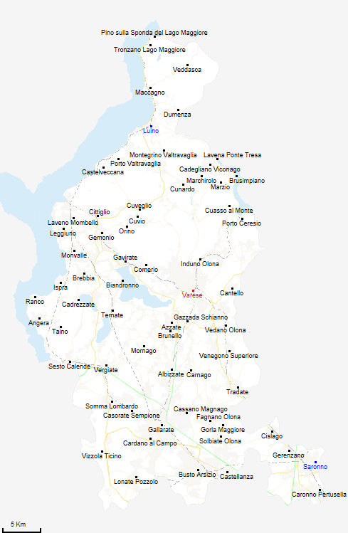 mappa provincia di Varese