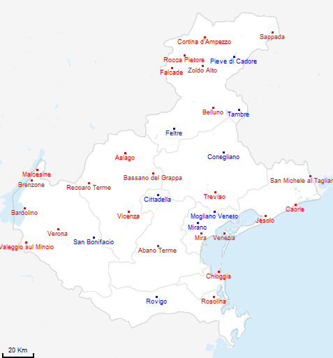 mappa regione Veneto
