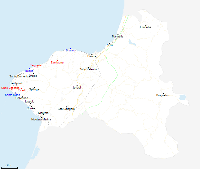 mappa provincia di Vibo Valentia